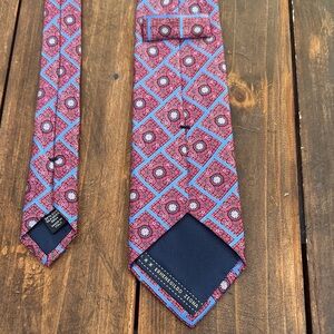 Ermenegildo Zegna Geometric Red and Blue Tie